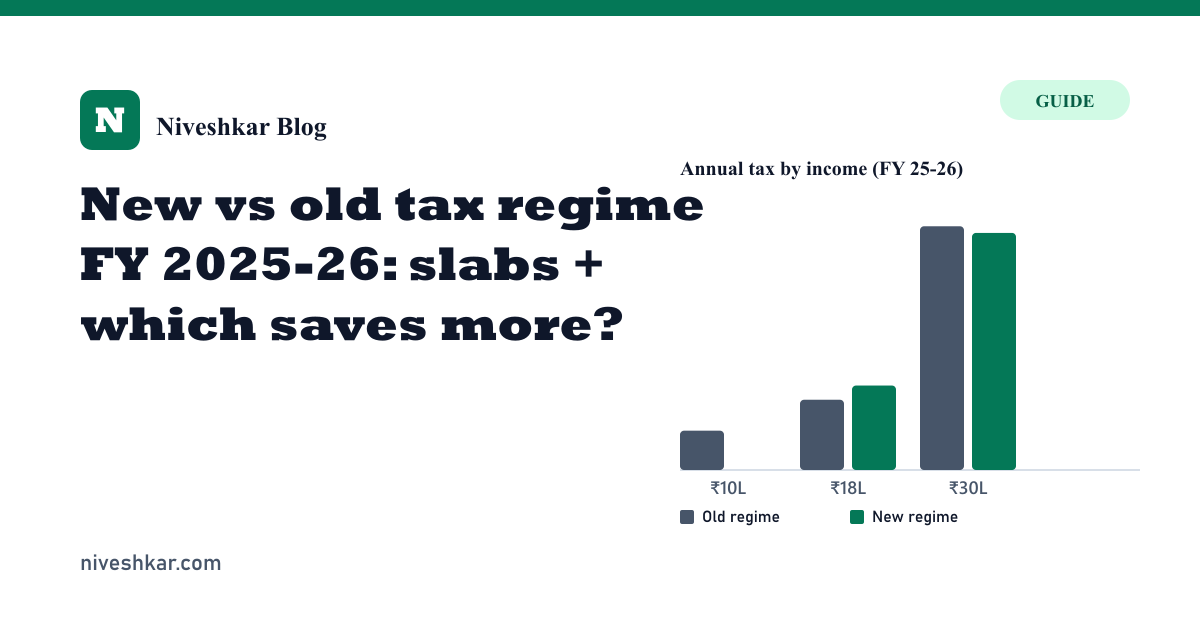 New vs old tax regime FY 2025-26: slabs + which saves more?